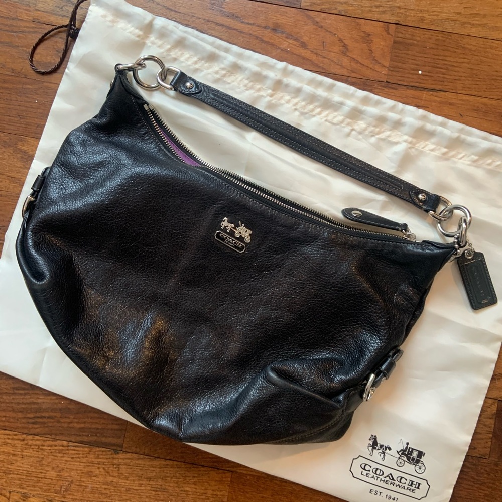 COACH Madison Hailey #f0982-14304 Black Leather Bag